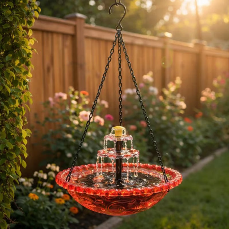 🐦2026 NEW ARRIVALS - 50% OFF🔥💐Solar Cascade Hanging Bird Bath Fountain