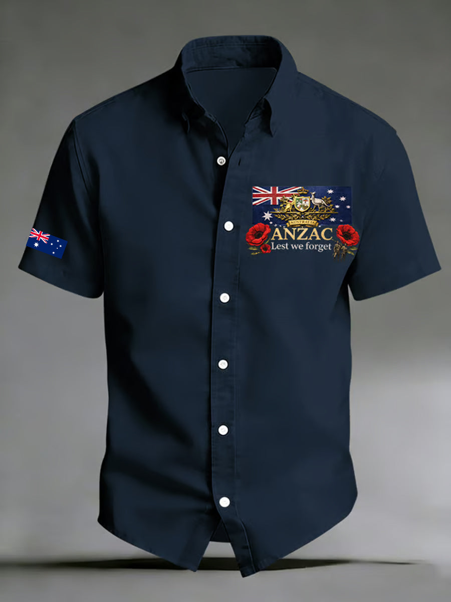 Men's Australia Anzac Day Lest We Forget Print Shirt