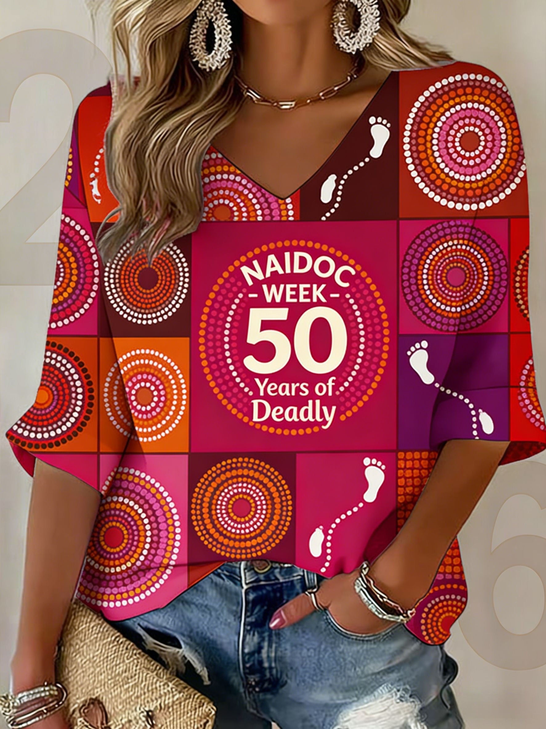 Women's AU Aboriginal Art NAIDOC Week Printed Top