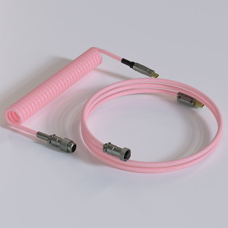 ACGAM CP01 Pink USB-C Coiled Aviator Cable