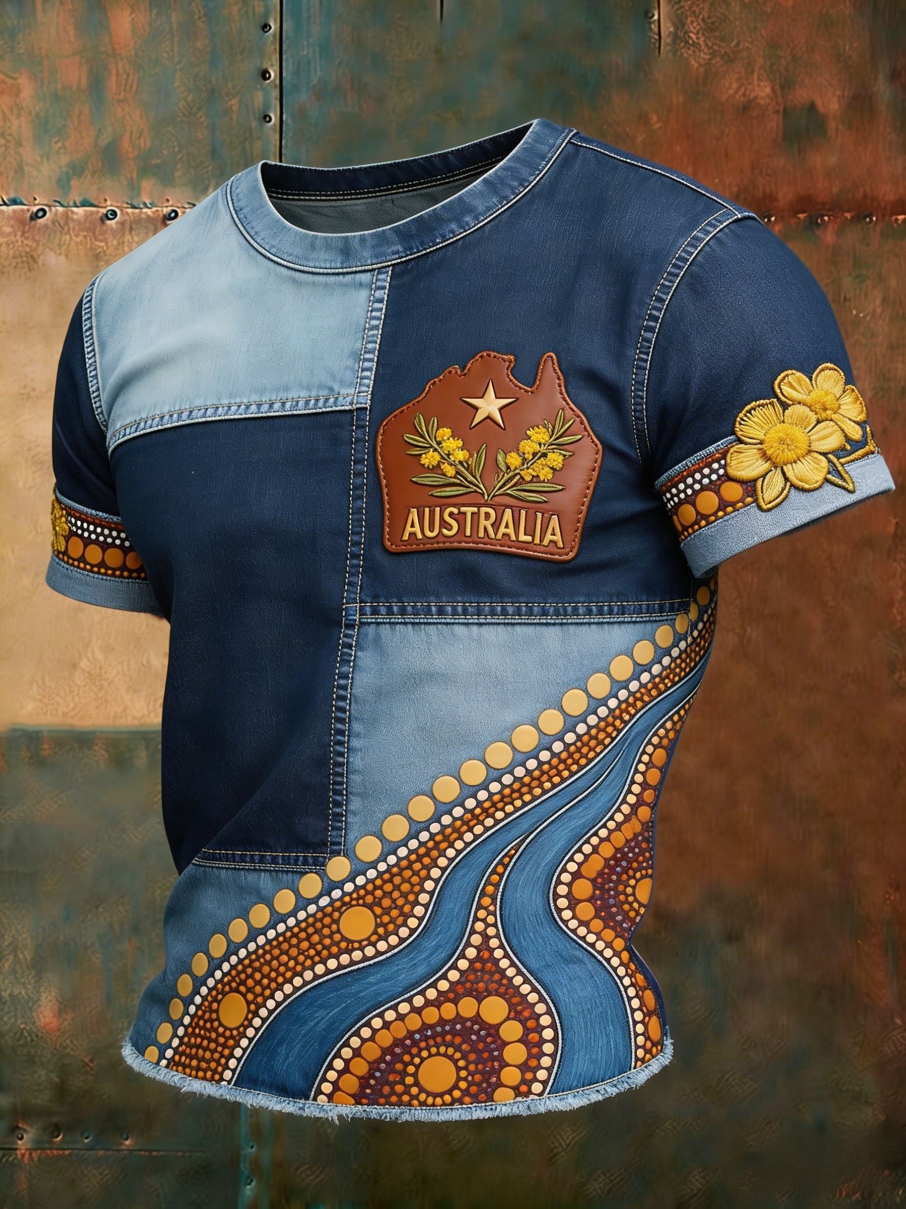 Men's  AU Aboriginal Culture Art NAIDOC Week Printed Casual Tops