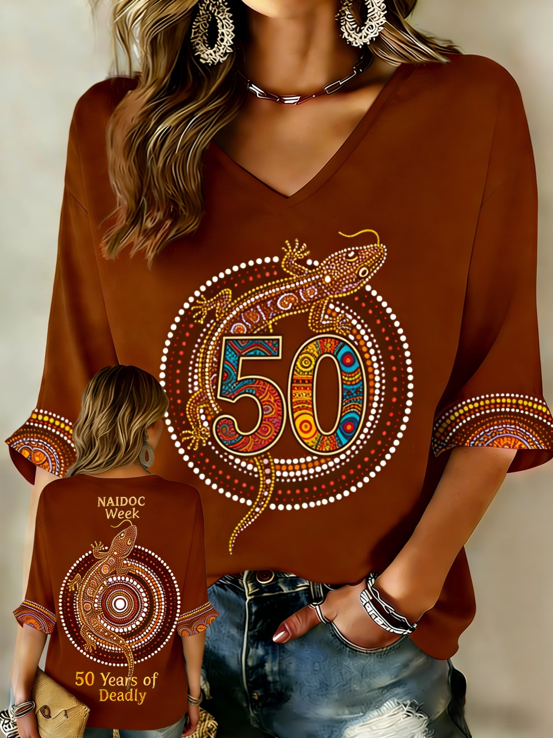 Women's AU Aboriginal Art NAIDOC Week Printed Top