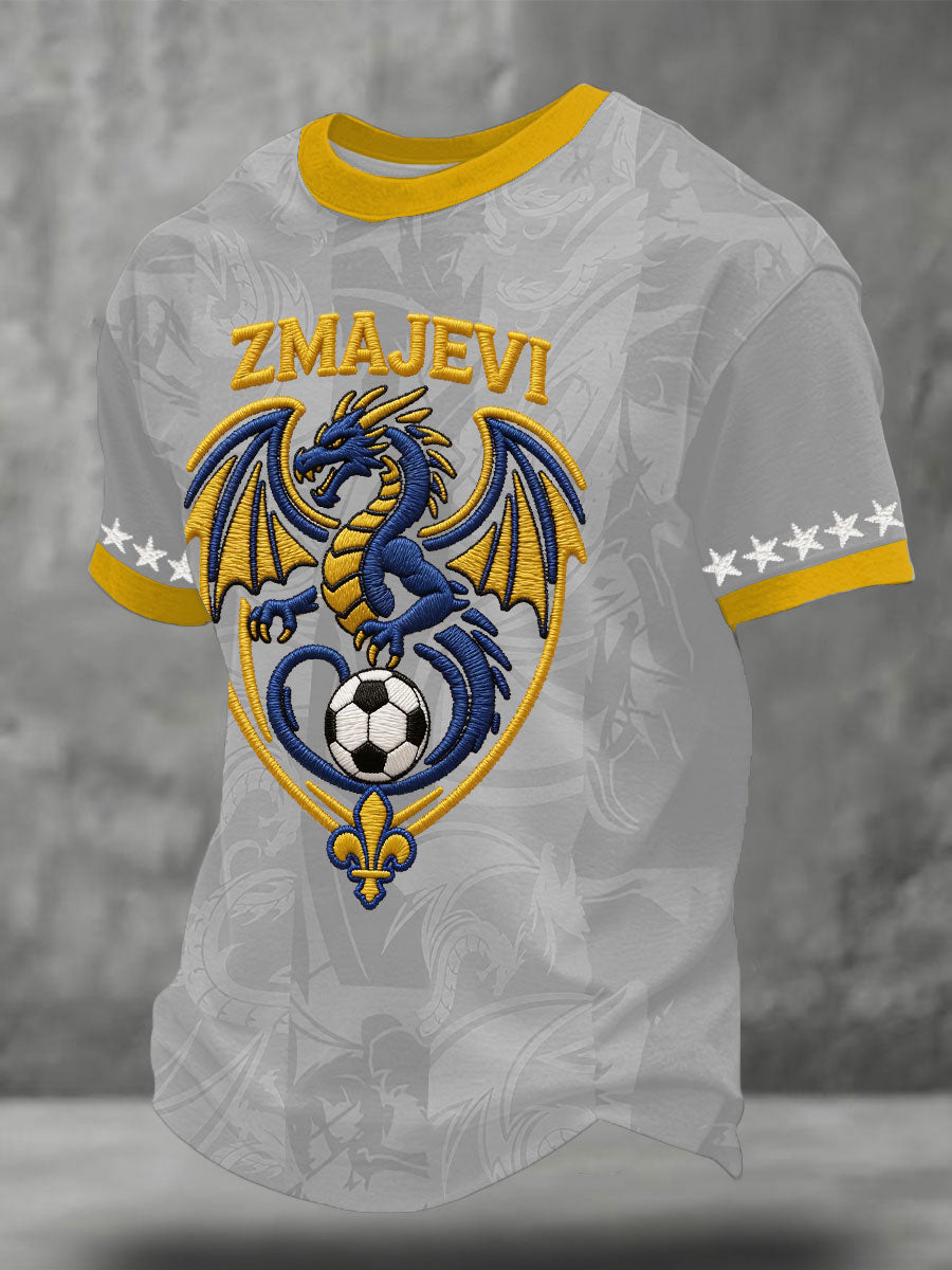 Men's Bosnia ZMAJEVI Football Lover Printed T-shirt