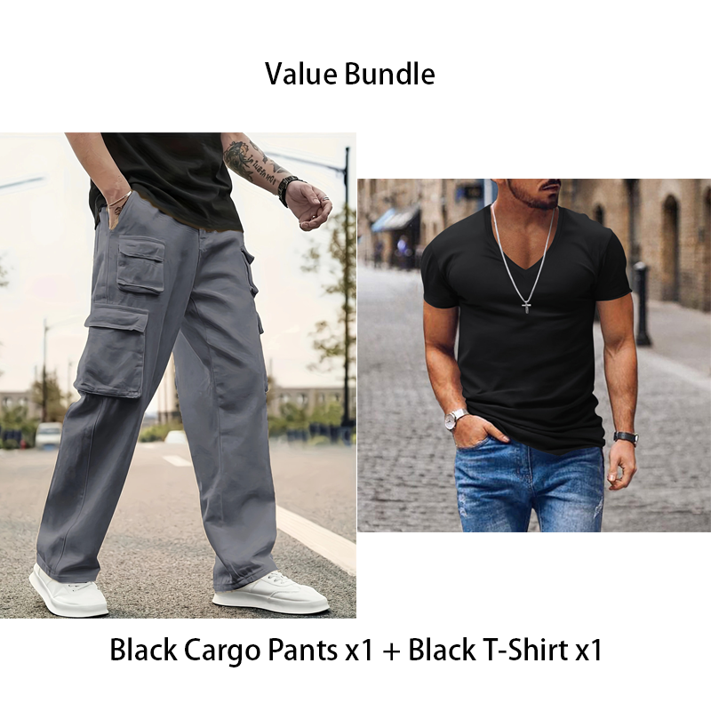 Men's Multi-Pocket Straight-Leg Cargo Pants