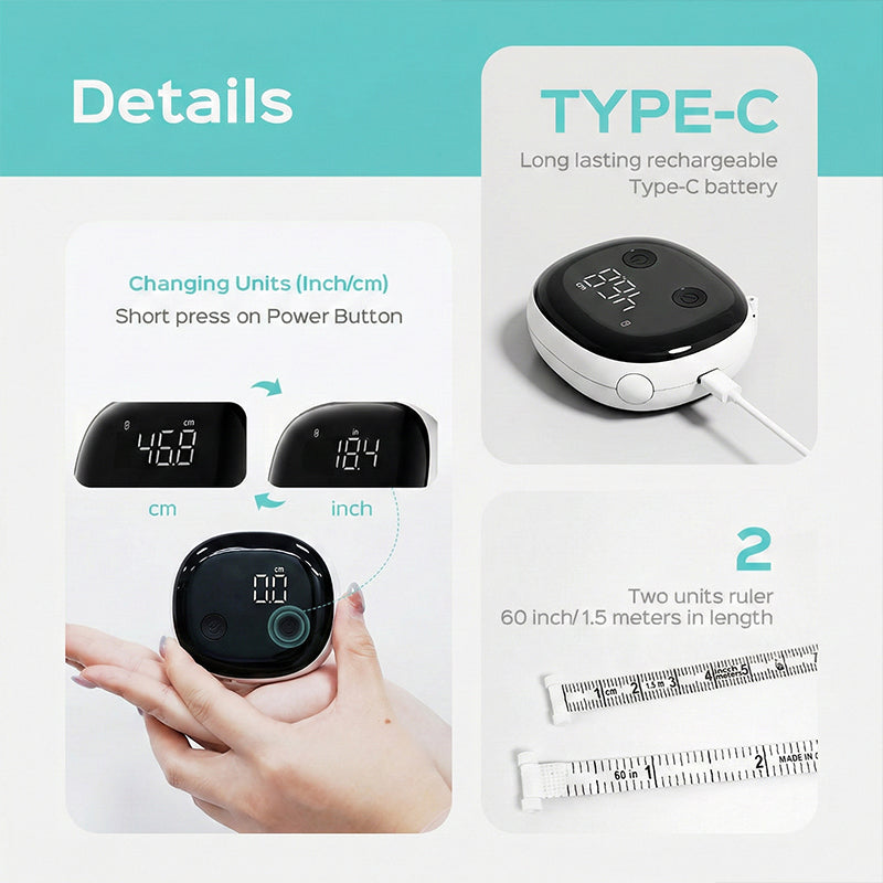 Smart Bluetooth Measuring Tape with App Sync