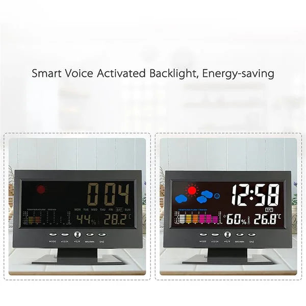 🔥Limitied Time 50% OFF🔥Digital LED Temperature Humidity Monitor Weather Forecast LED Table Alarm Clock