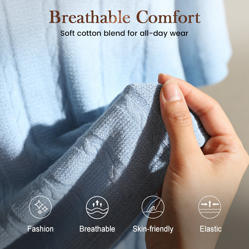 Men's Cable-Knit Shirt & Shorts 2-Piece Set