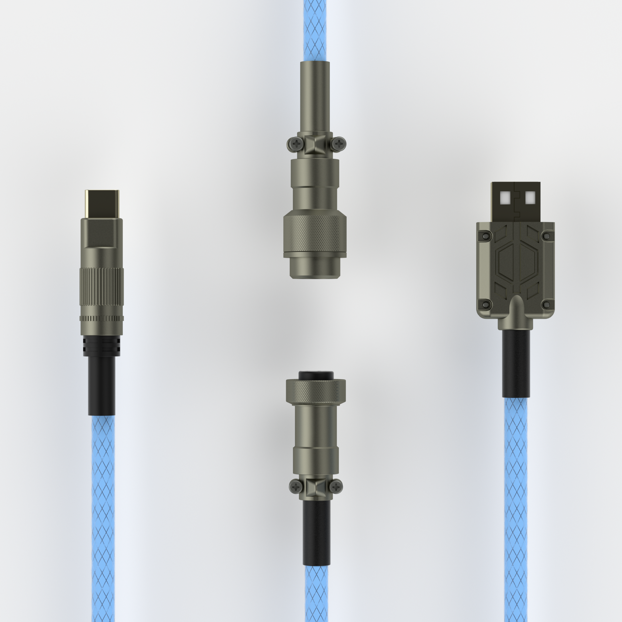 ACGAM CP01 Blue USB-C Coiled Aviator Cable