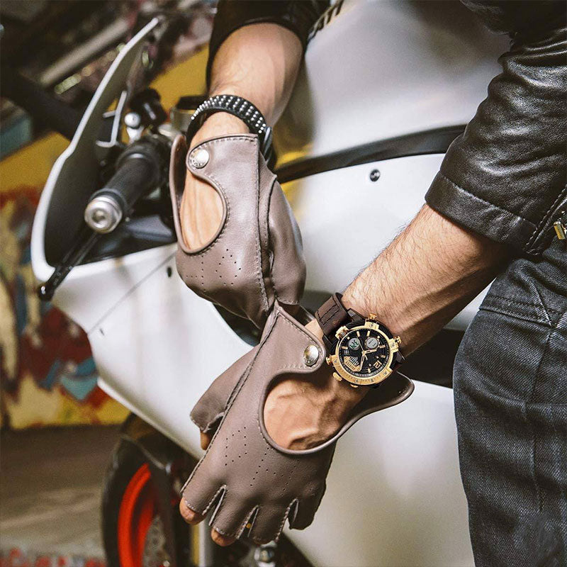 Multifunctional Dual Display 3ATM Waterproof Men's Quartz Sports Watch