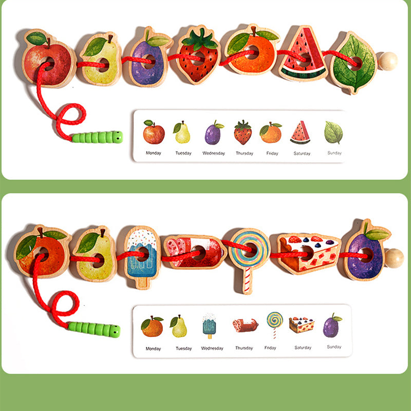 Wooden Greedy Caterpillar Rope Toy for 3+ Year Old