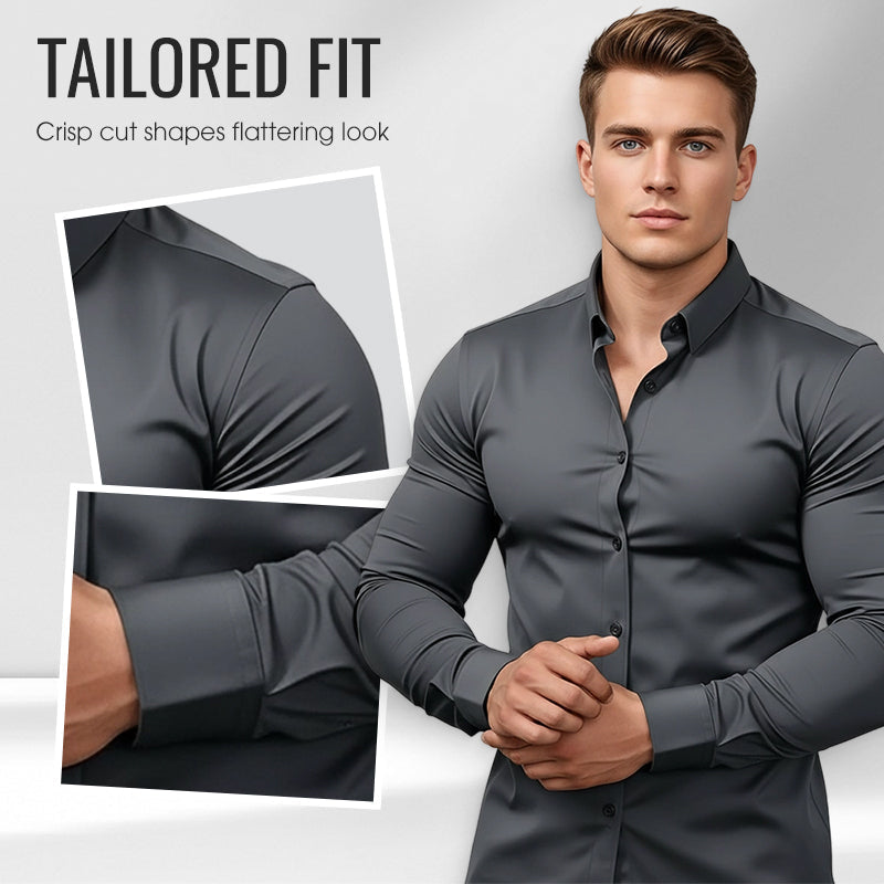 📢📢50% OFF !!!⏰Men's Solid Color Lapel Long Sleeve Button-Down Shirts