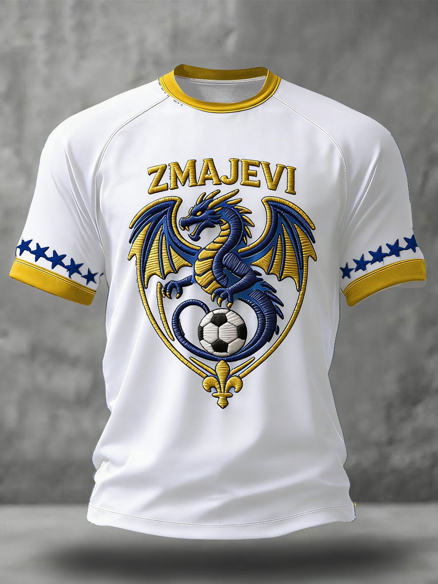Men's Bosno ZMAJEVI Football Lover Printed T-shirt
