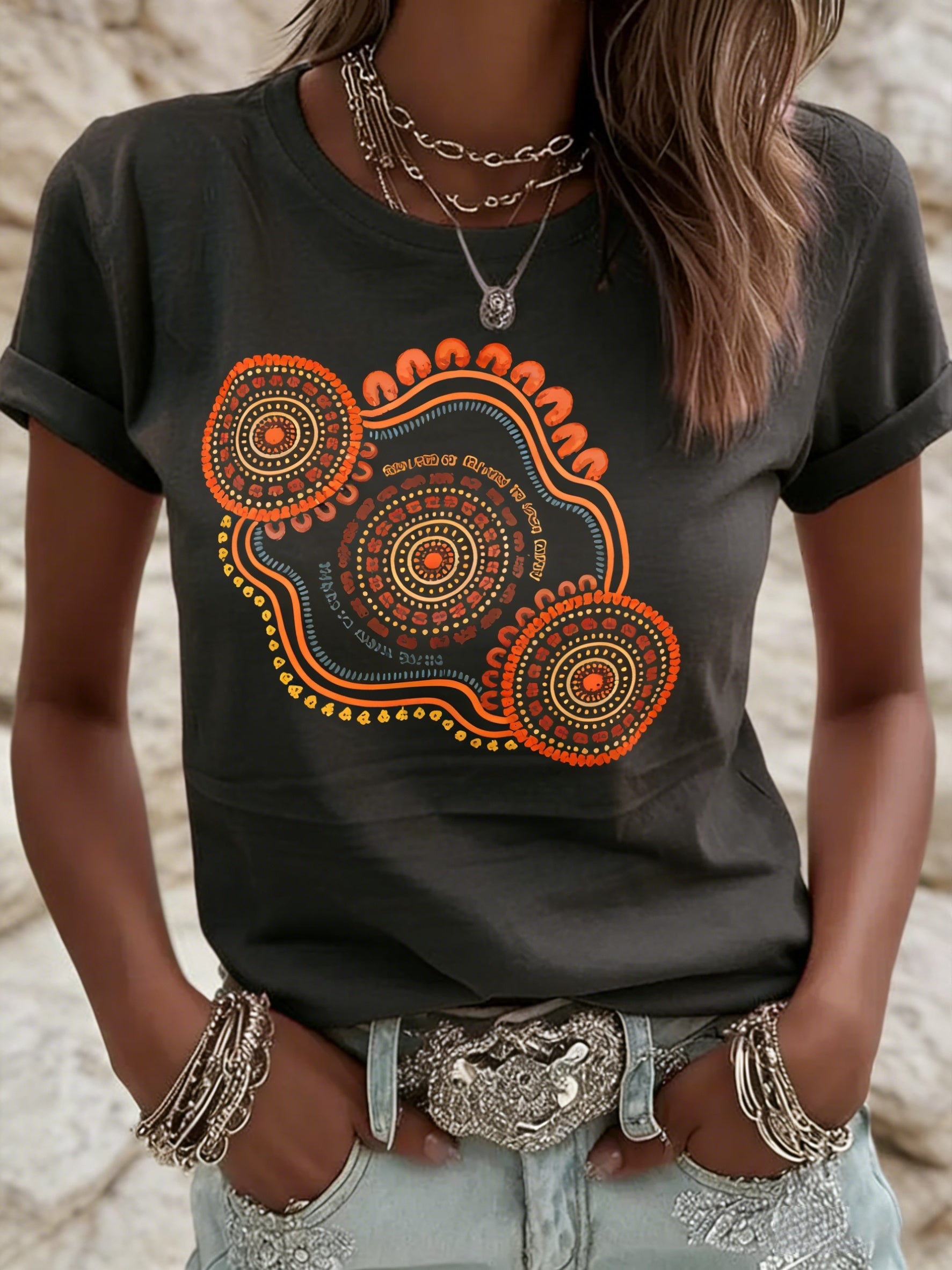 Women's AU Aboriginal Art NAIDOC Week Printed T-Shirt