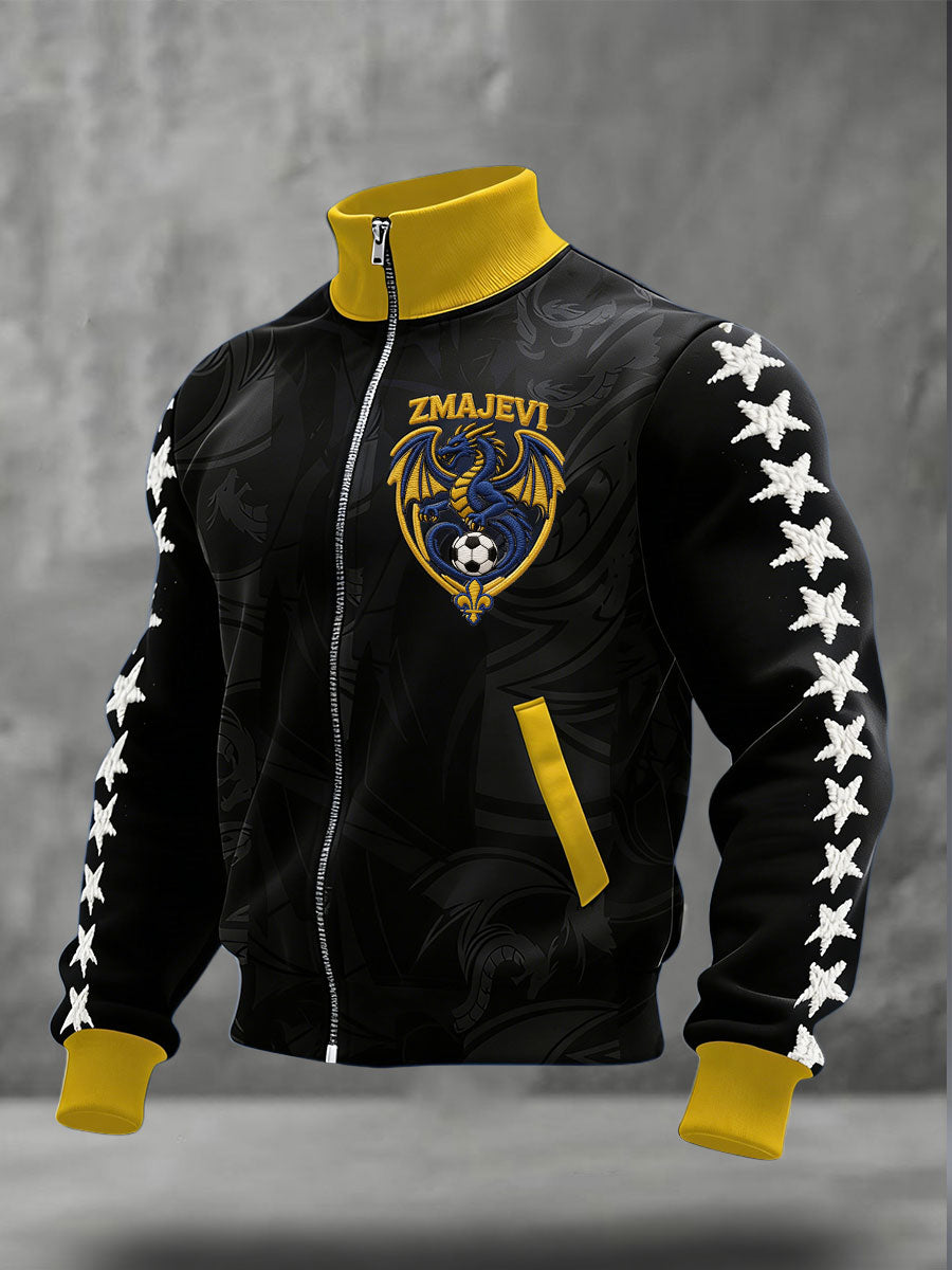 Men's Bosnia ZMAJEVI Football Lover Printed Coat