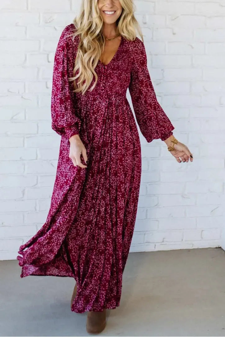 Today Special Deal 49%OFF-💃Women’s Floral Rayon Smocked-Waist Lined Maxi Dress