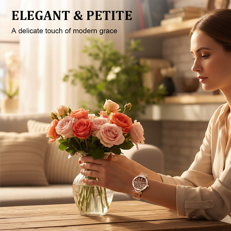 Elegant Iridescent Dial Waterproof Women's Quartz Watch