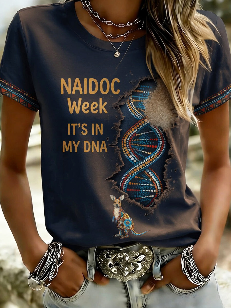 Retro Australian-Style Art Print Casual T-Shirt