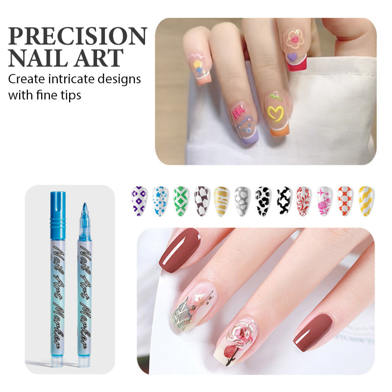 🩷❤️12-Color Acrylic Nail Art Pens Set🧡💛