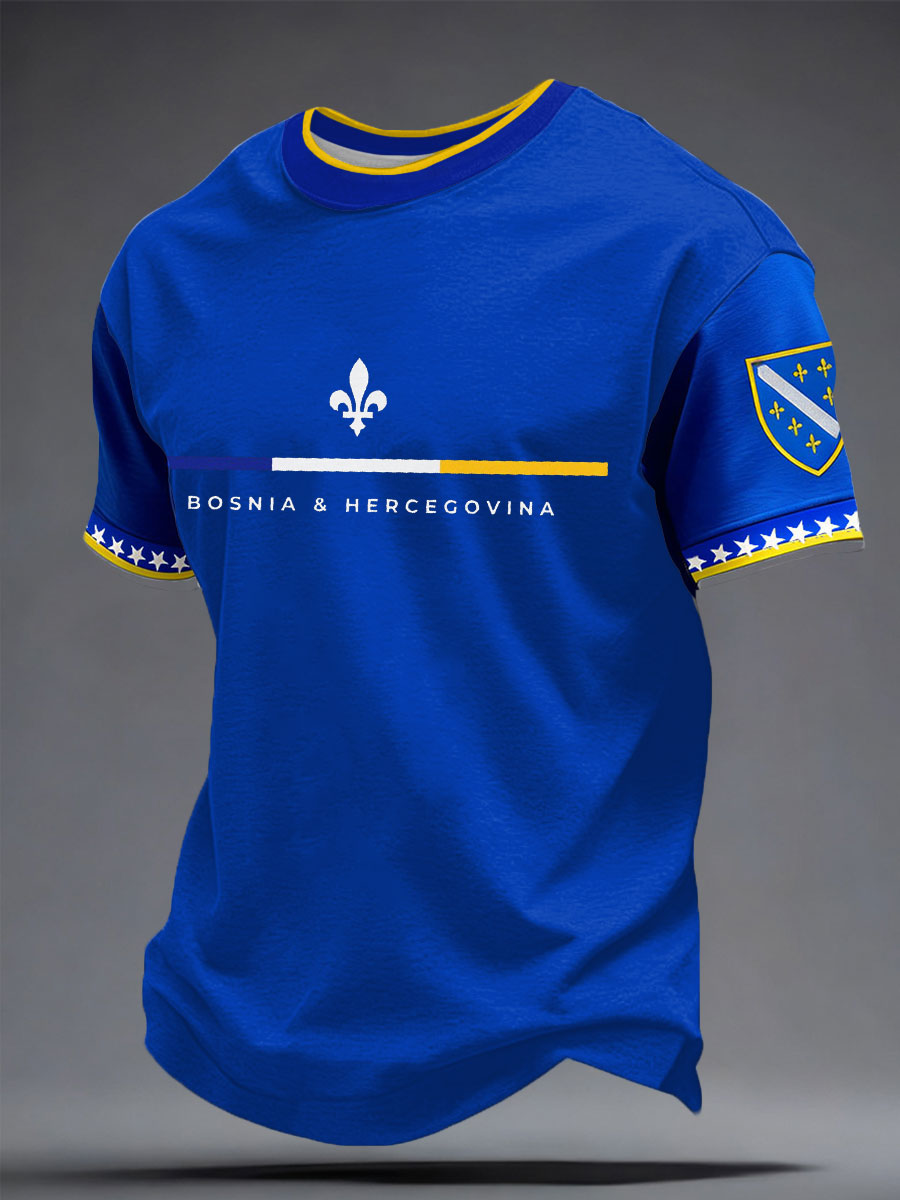 Men's Bosnia ZMAJEVI Football Lover Printed T-shirt
