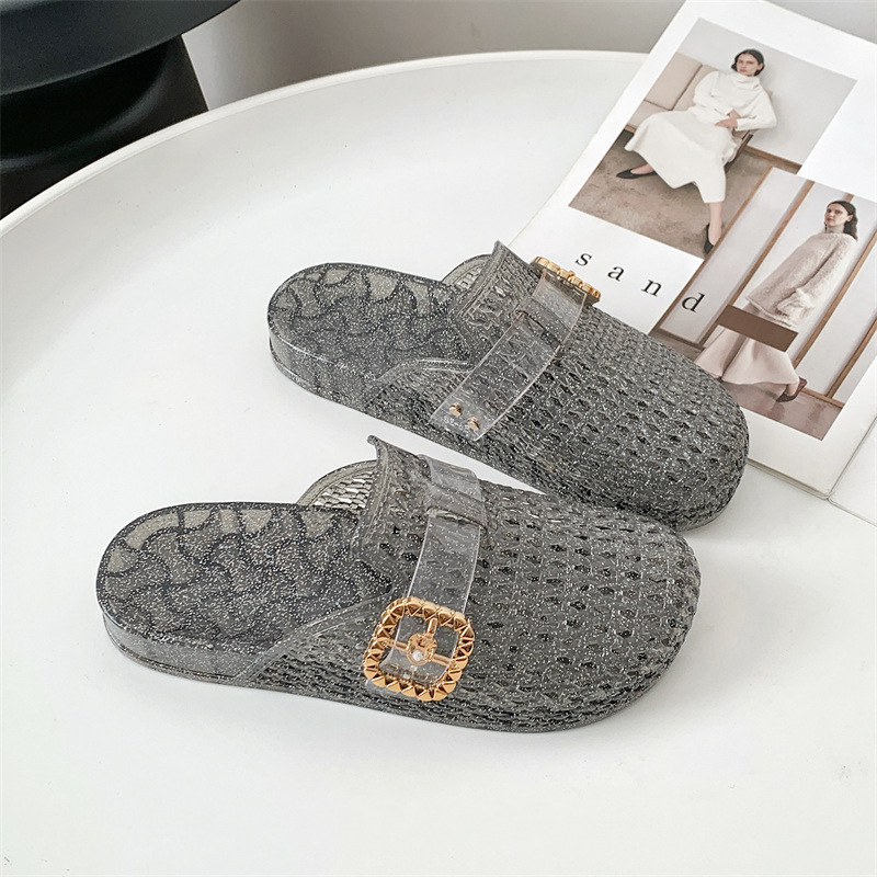 Women's Casual Glitter Slide Sandals