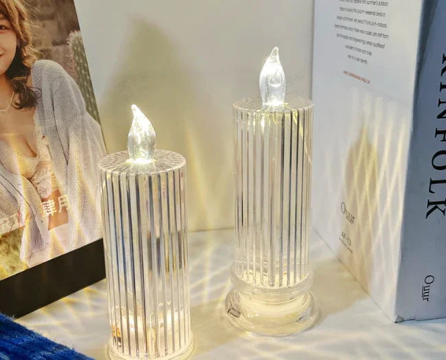 🎁LED Crystal Candle Lights- Romantic Tabletop Night Lights