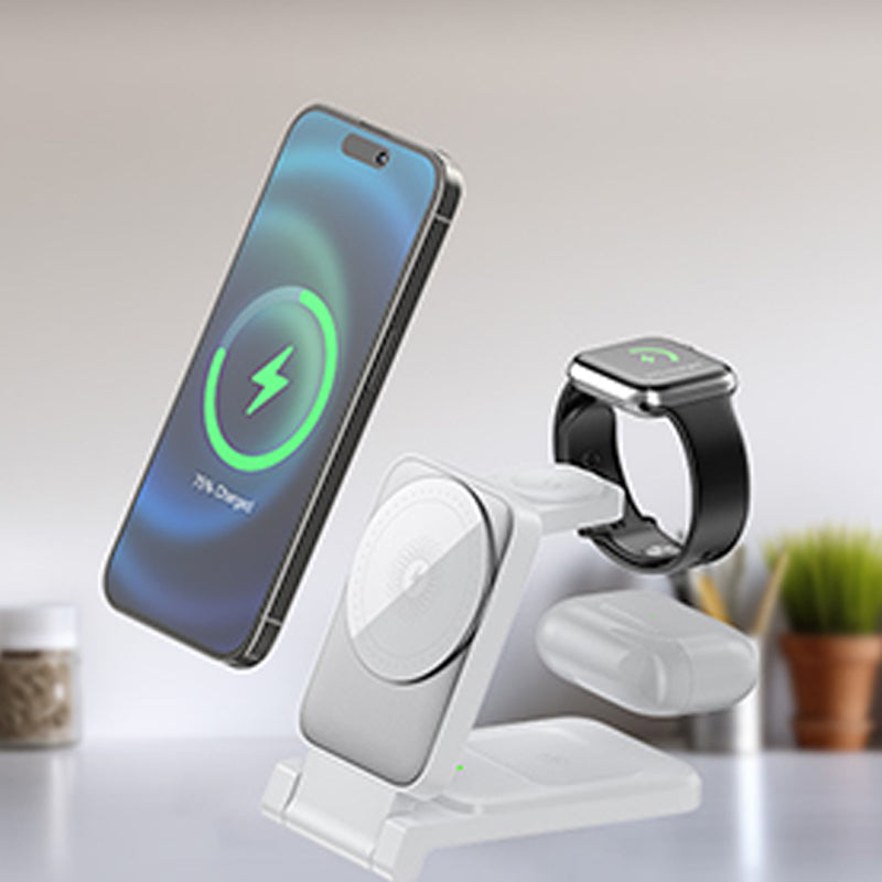 🔥Hot Sale Deals-3-in-1 Foldable Magnetic Wireless Charger