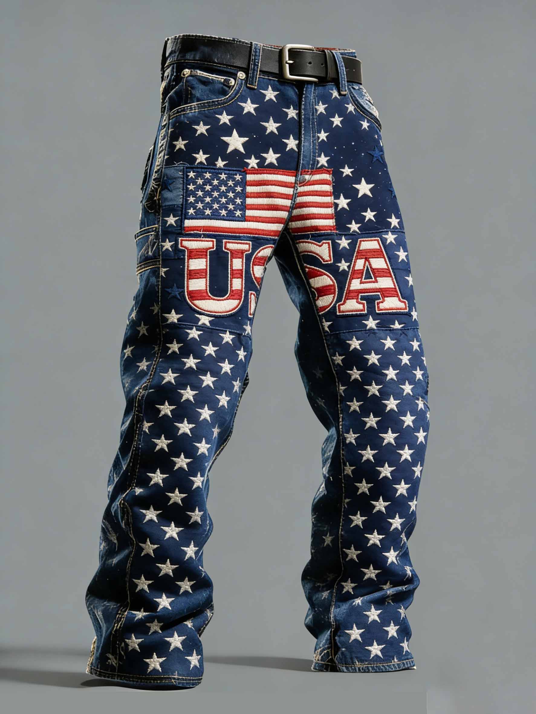 Men's Retro Anniversary Print Casual Pants