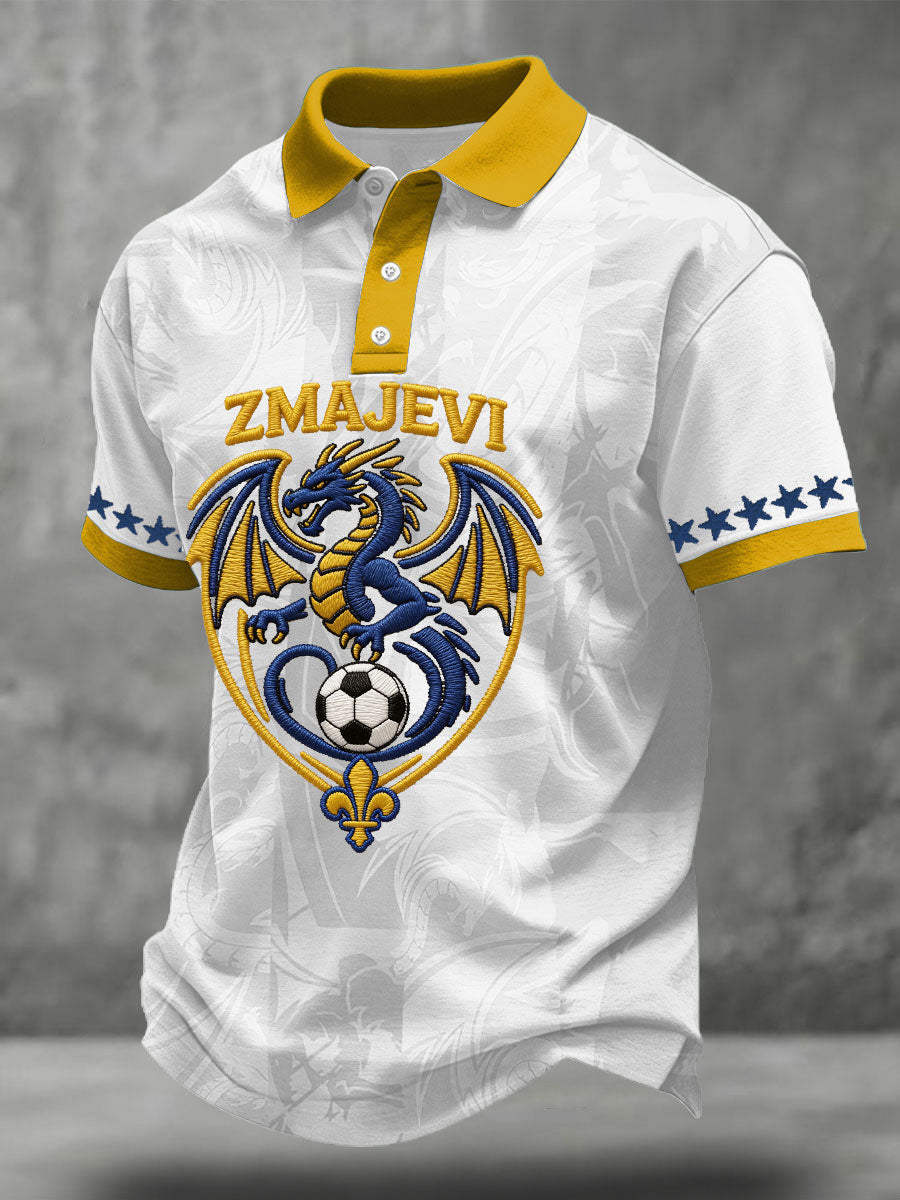 Men's Bosnia ZMAJEVI Football Lover Printed Casual Tops