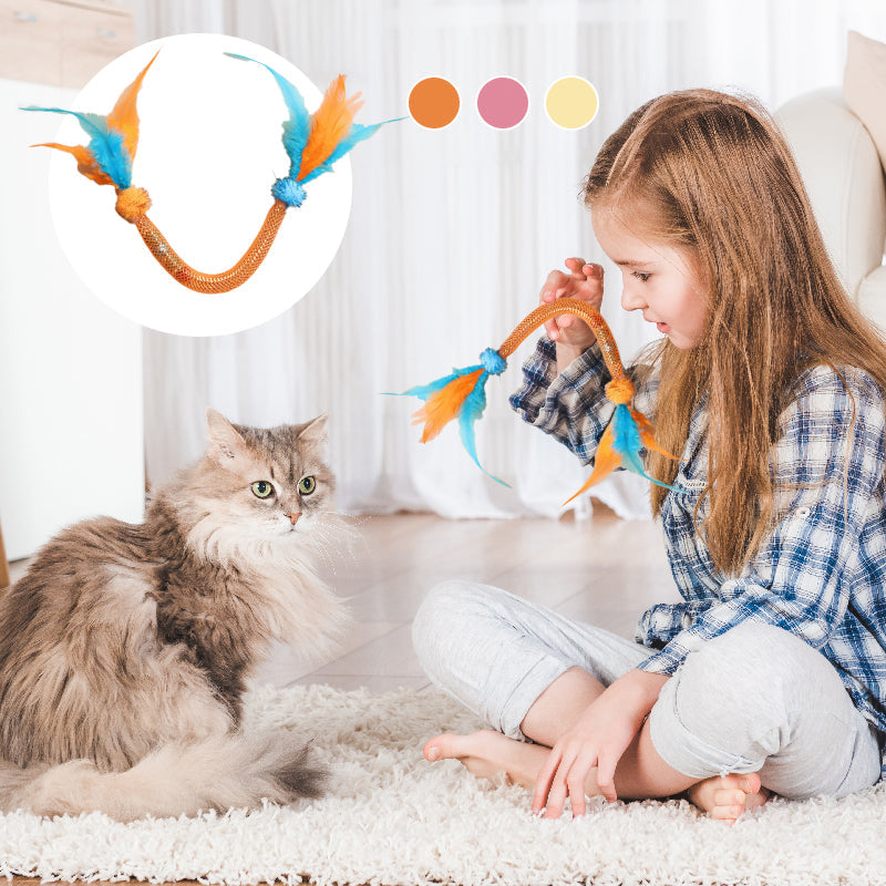 🎁BIG SALE! Cat Teaser Toys with Catnip & Feathers – Your Kitty Goes Crazy! 🐱✨