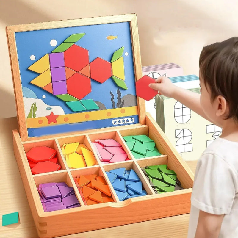 🎁Early Christmas Sale 50% OFF🔥Wooden Magnetic Pattern Block Puzzle Set🧩