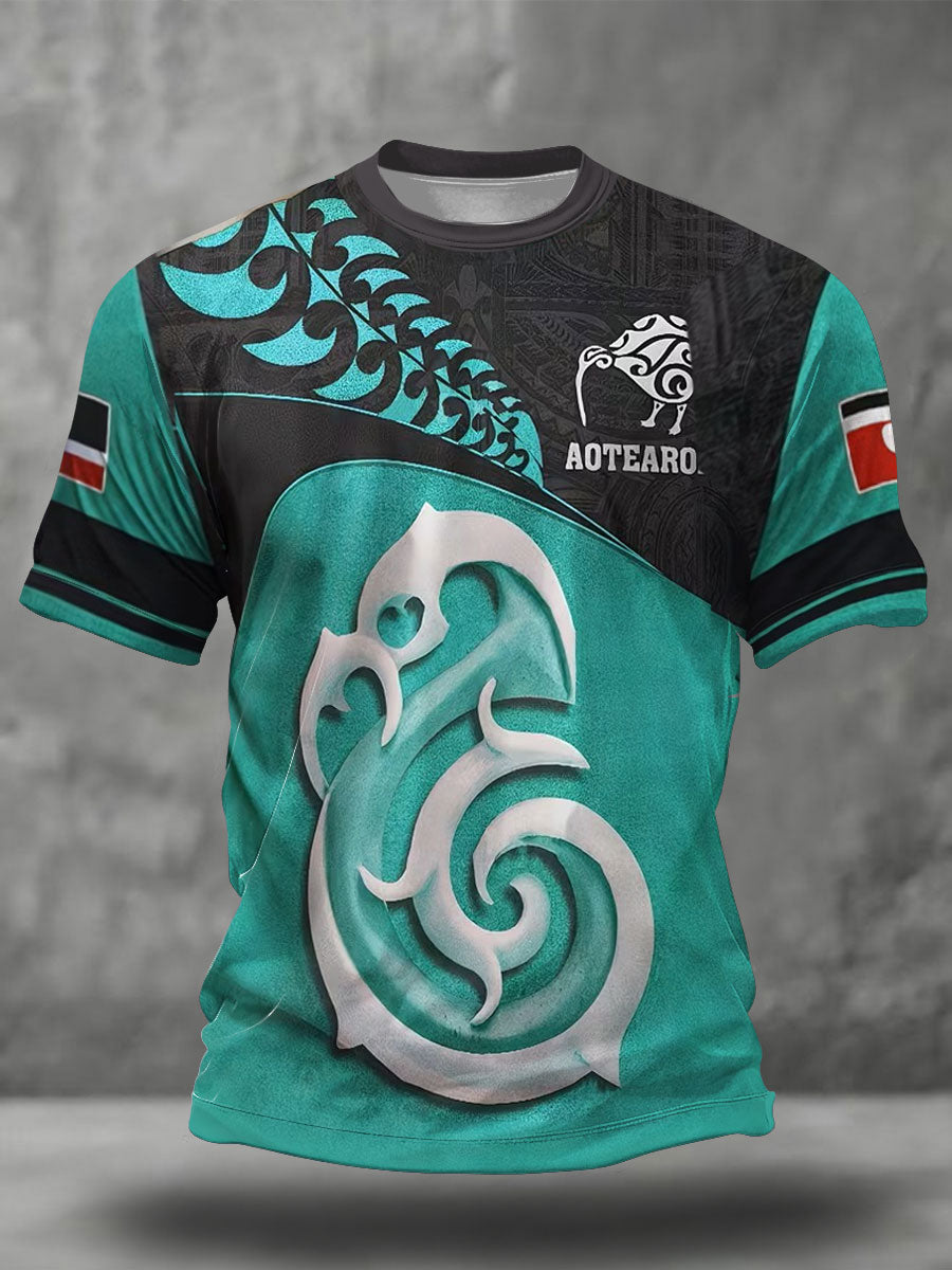 Men's NZ Maori Art Printed T-shirt