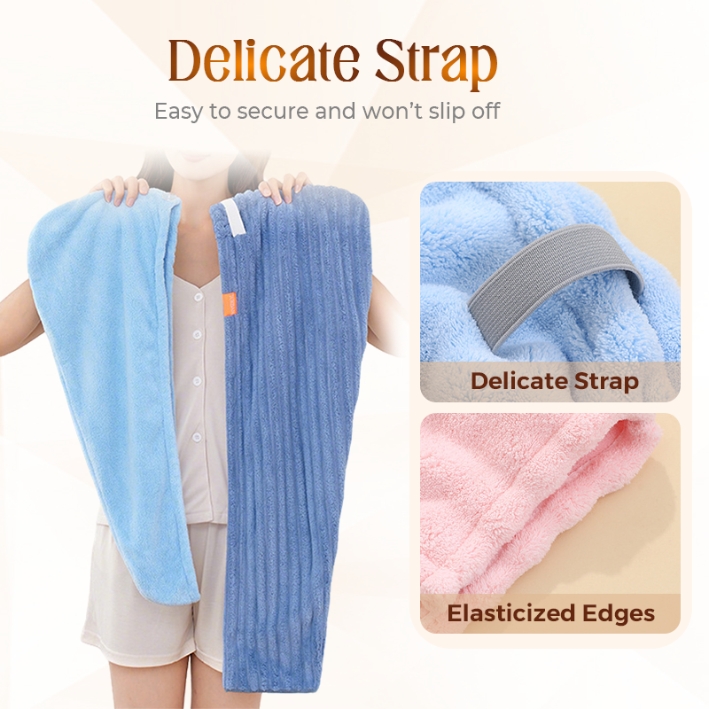 Large Hair Towel with Secure Band For Women