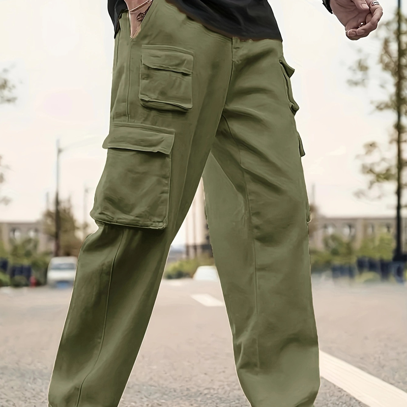 Men's Multi-Pocket Straight-Leg Cargo Pants