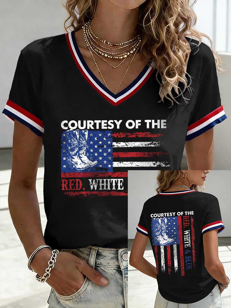 Women's Courtesy of Red White And Blue T-shirt