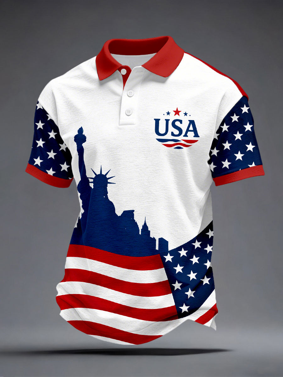 Men's USA Flag Statue of Liberty Tops