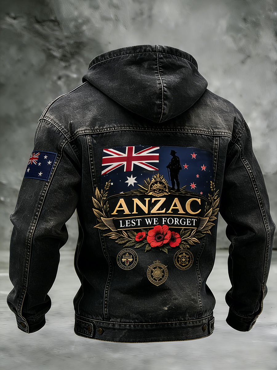Retro Australian Art Print Casual Hoodie Jacket