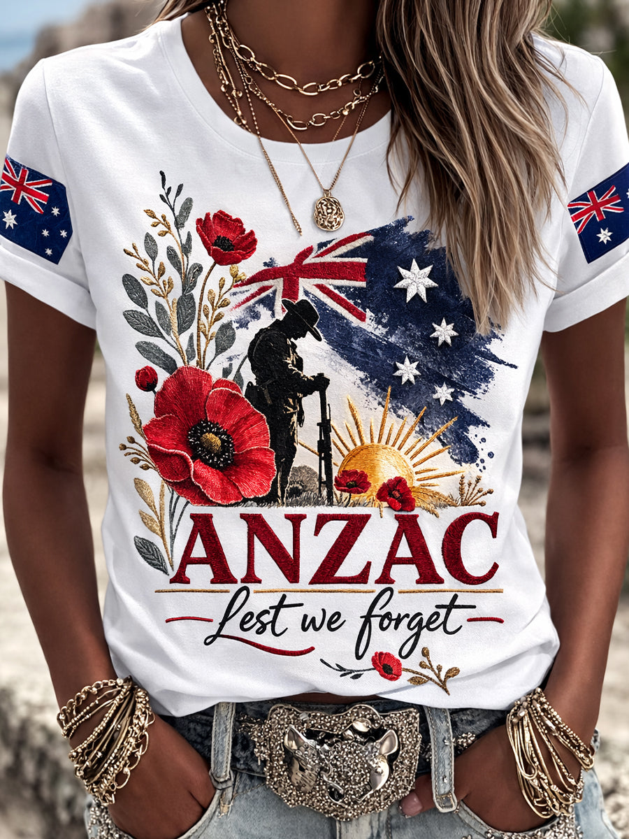 Retro Australian Art Print Casual T-Shirt