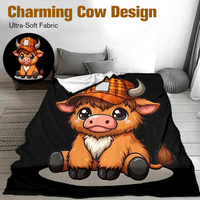 Soft & Cozy Cartoon Cow Blanket