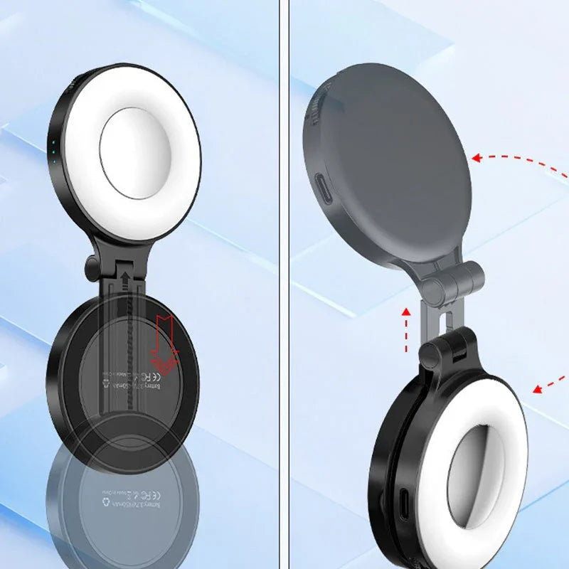 3-in-1 Magnetic Phone Light With Built-in Mirror