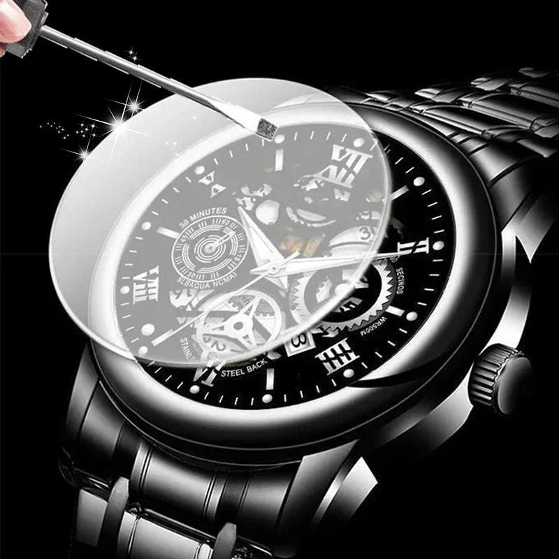 🔥Men's Waterproof Roman Skeleton Automatic Mechanical Watch
