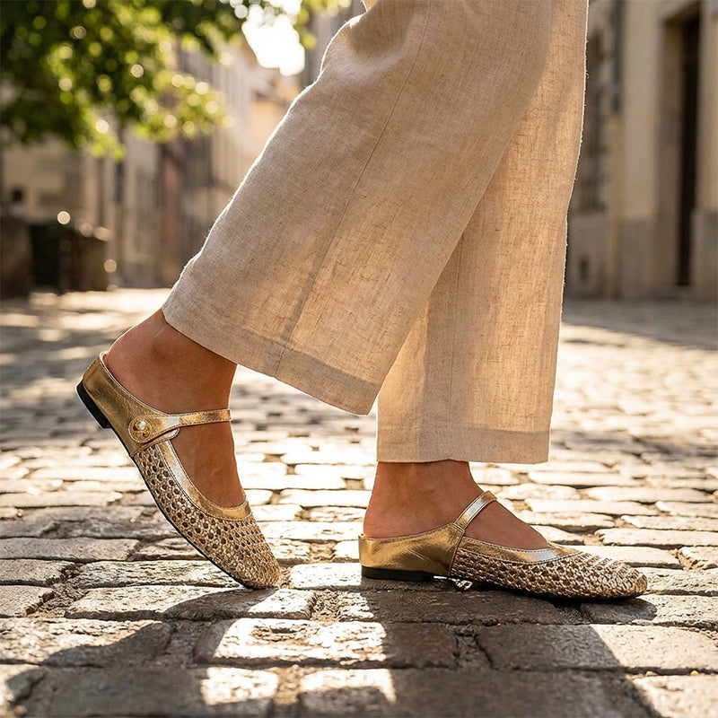 📢📢50% OFF !!!⏰Women's Woven Square-Toe Mary Jane Mules