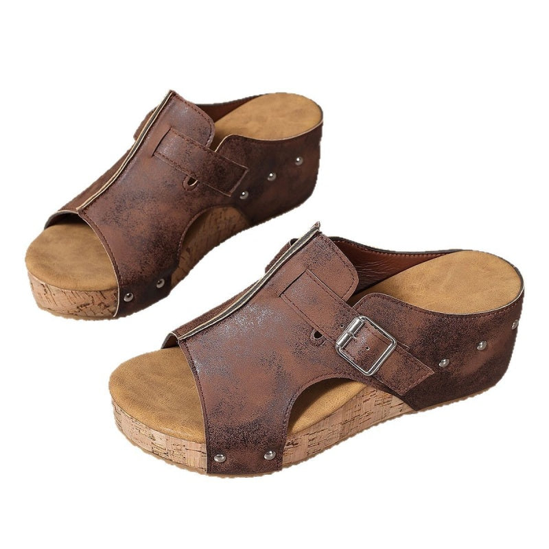 Women's Fashion Peep Toe Wedge Platform Sandals