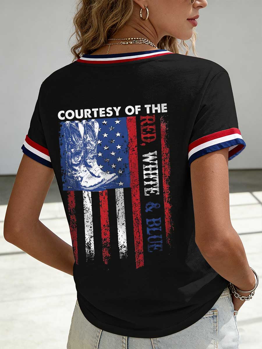 Women's Courtesy of Red White And Blue T-shirt