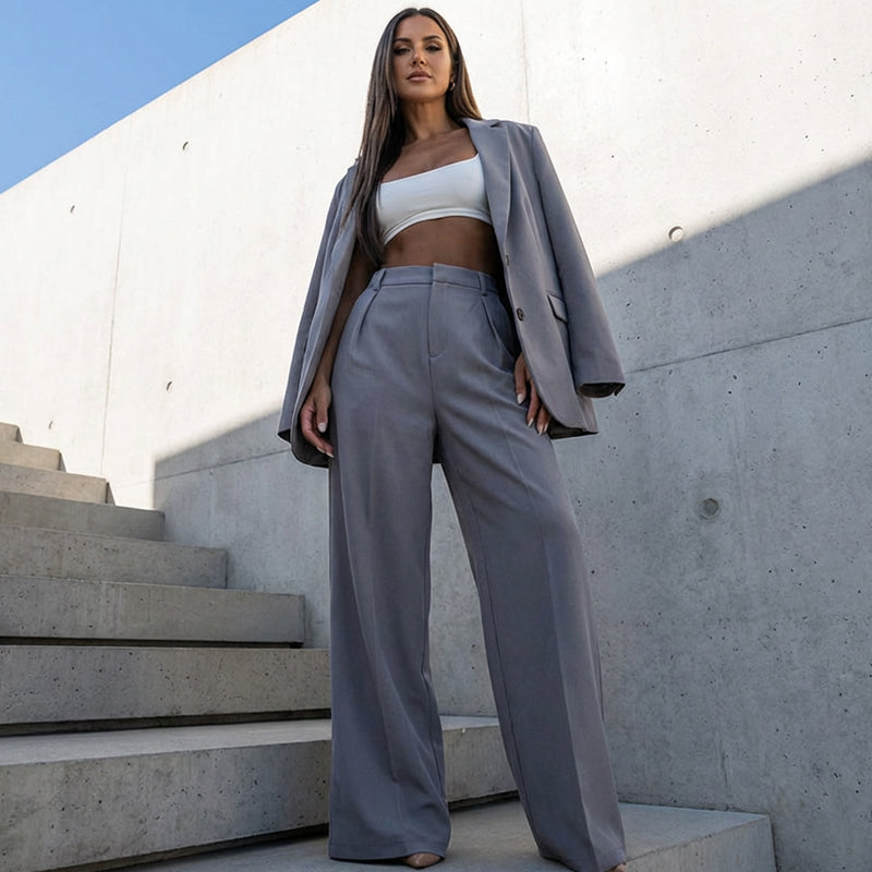 Women's High-Waisted Wide-Leg Pants