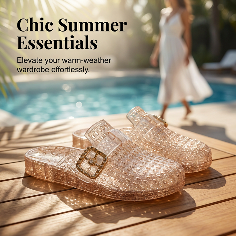 Women's Casual Glitter Slide Sandals