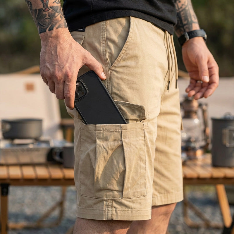 🎁 52% OFF! 💖🩳 Men's Casual Cargo Shorts with Drawstring Waist – Multi-Pocket, Lightweight & Breathable 👖✨