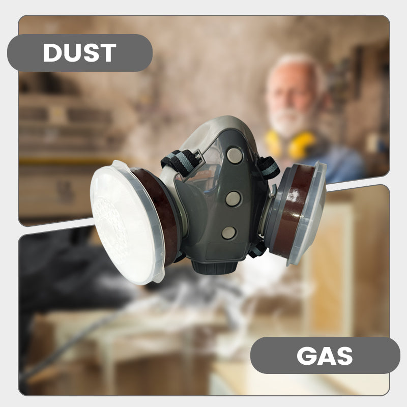 💎 50% OFF! 💎 Dust-Proof Integrated Respirator Mask – Dual-Tank Activated Carbon Filters, Industrial-Grade Gas & Dust Protection 🛡️🔥