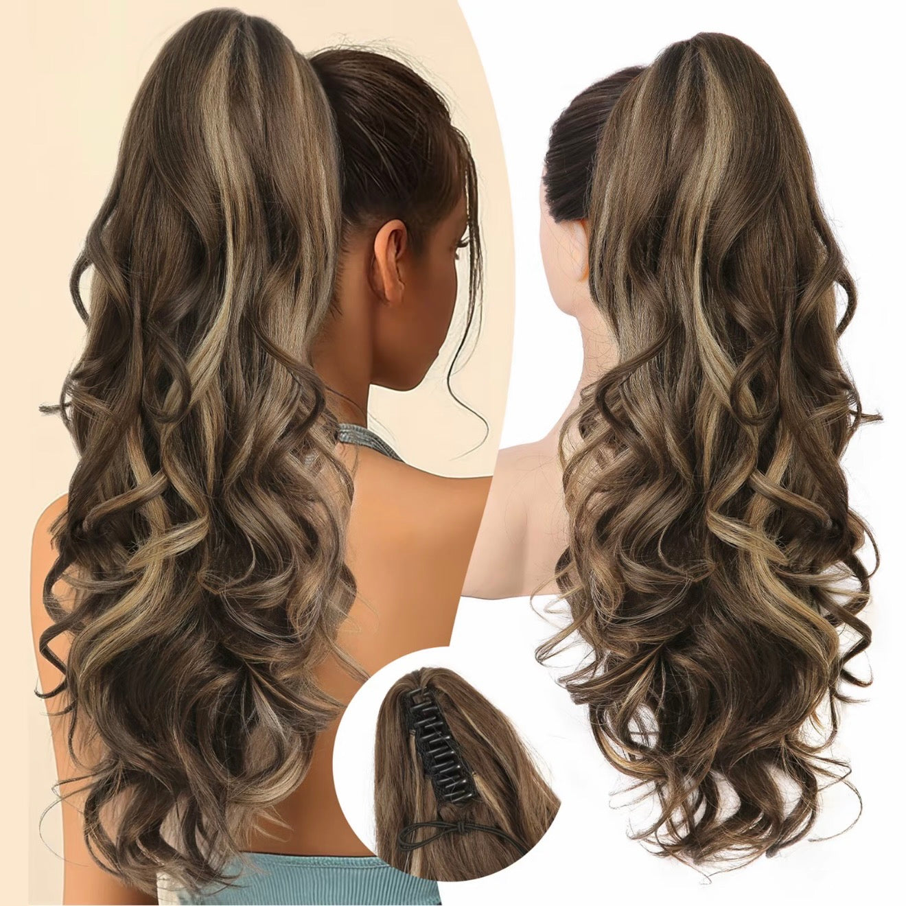 💜New Arrival💜Clip-on Wavy Ponytail Extension