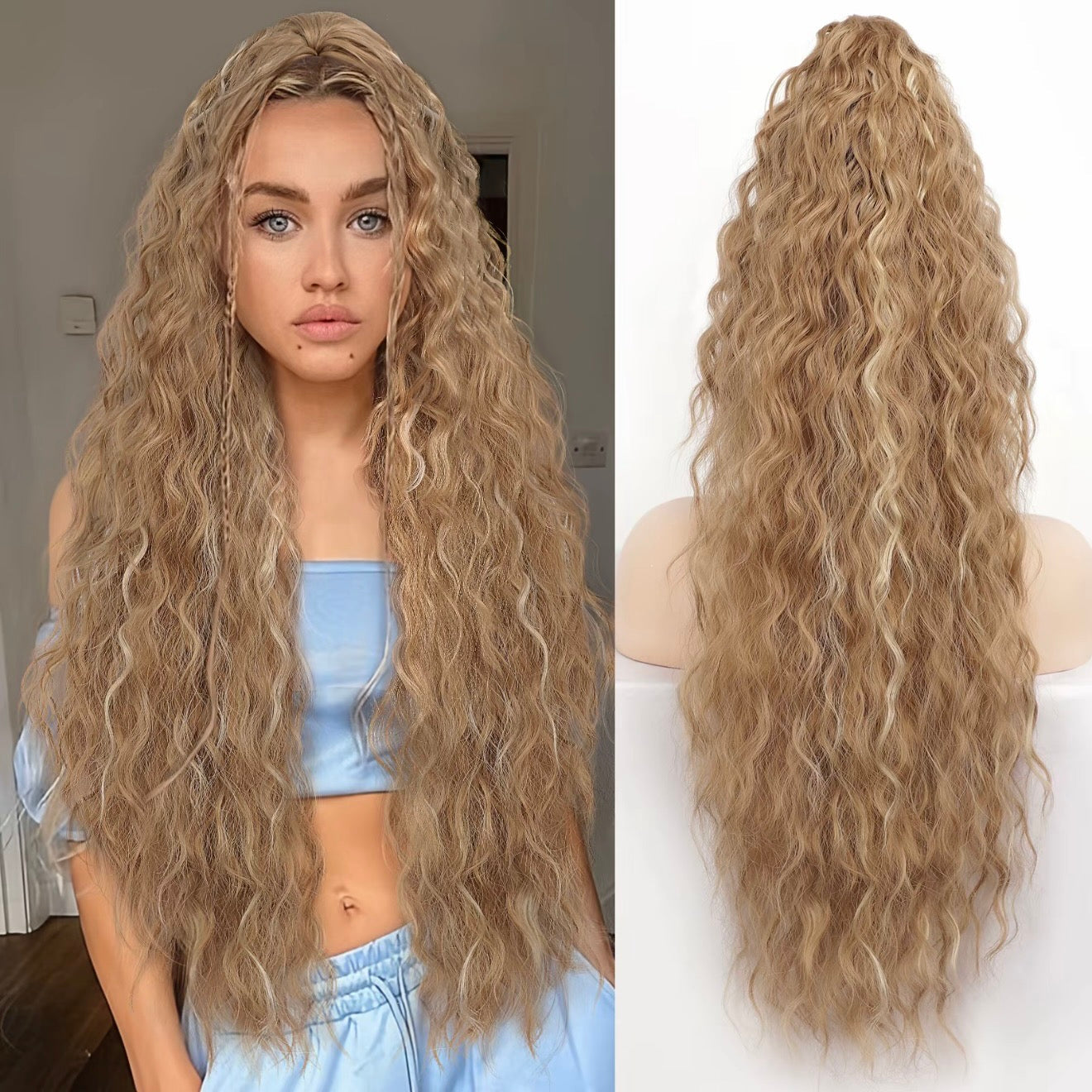 🩷LAST DAY PROMOTION - 50%OFF😍Curly Wavy Frizzy Hair Extension with Ponytail