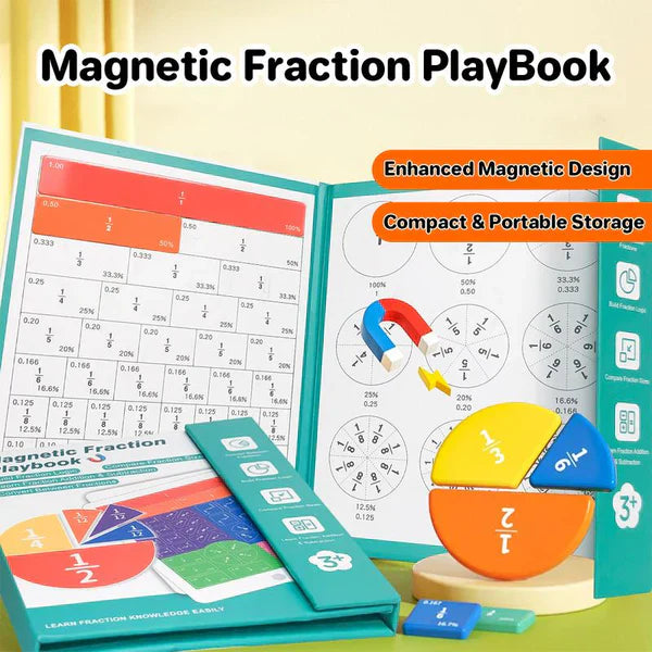 💎 50% OFF! 💎 Magnetic Fraction Demonstration Book – Reusable Montessori Teaching Tool for Visual, Hands-On Math Learning 🧮📚